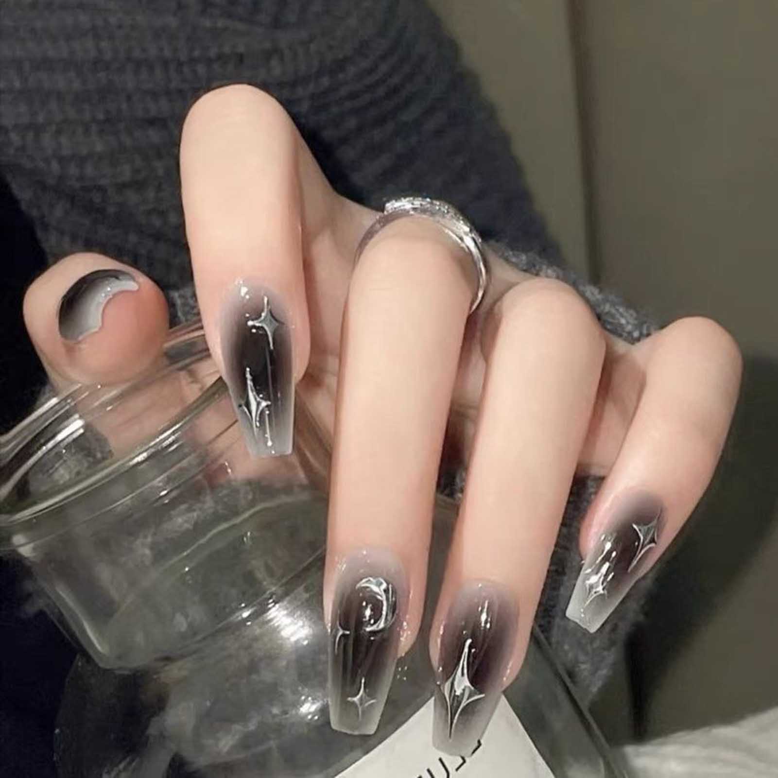 Resin Glitter Pack - 24 قطعة/صندوق أسود اللون الحلو كول
